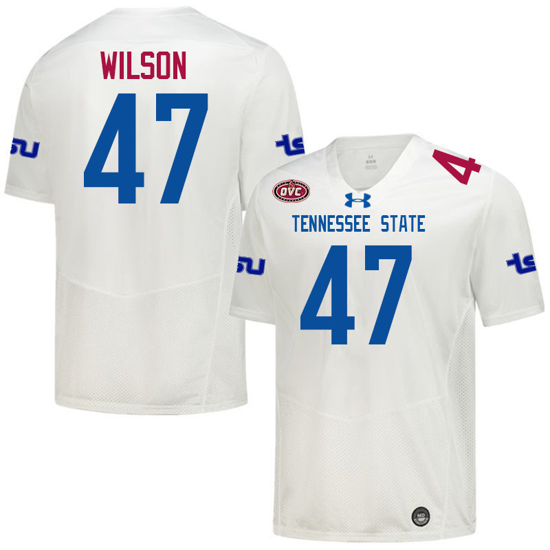 Tennessee State Tigers #47 Matthew Wilson College Football Jerseys,Uniforms-White